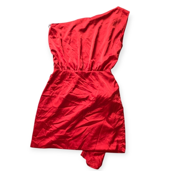 NWT Klesis Satin Red Mini Dress, Size Small - Picture 8 of 8